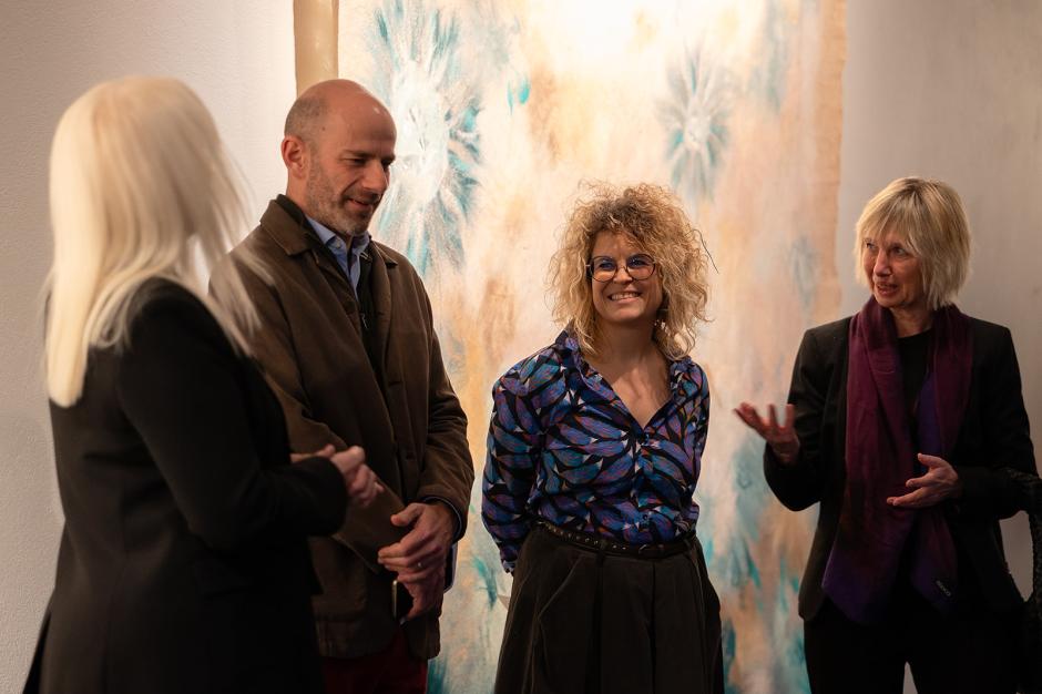 Francijas mākslinieces Lorīnes Malangro izstādes "Dvēseles kustībā" atklāšana