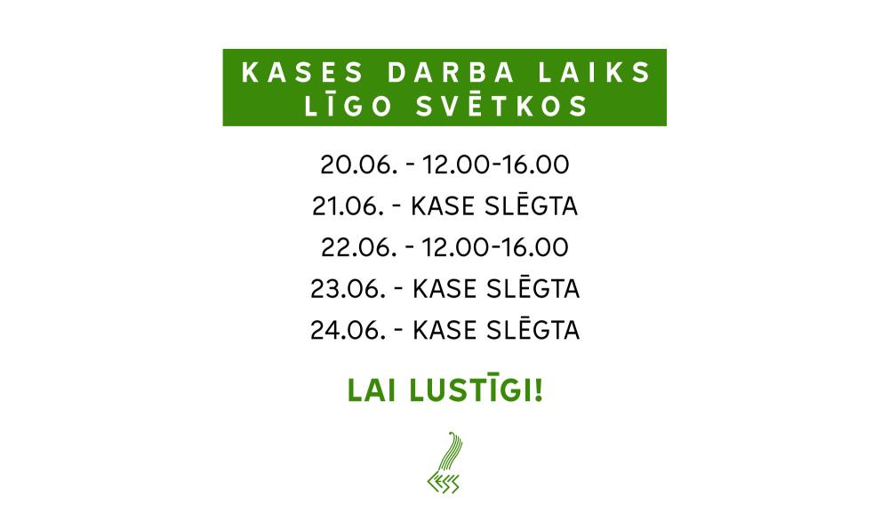 Koncertzāles kases darba laiks Līgo svētkos